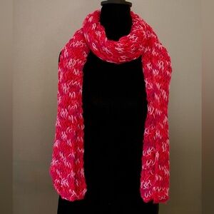 Elegant Pink Knit Scarf.100% handmade